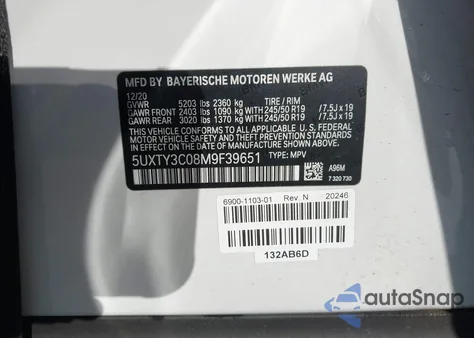 2021 BMW X3 Sdrive30I from USA, damaged, VIN 5UXTY3C08M9F39651